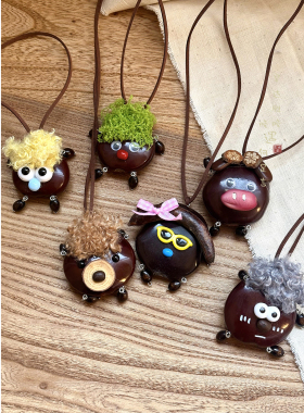 卡通平安豆吊坠项链复古毛衣链