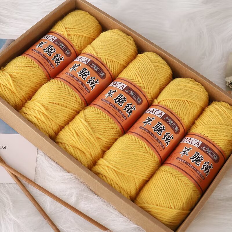 上海三利羊驼绒粗毛线手工编织羊毛线外套披肩织毛衣专用线围巾线 - 图3