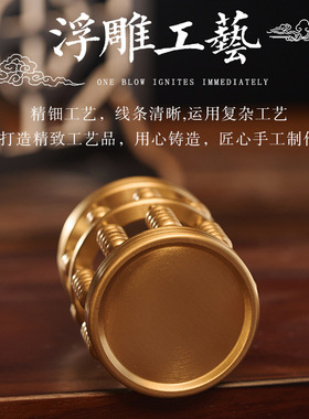 黄铜算盘笔筒创意珠算笔筒文房四宝家用送礼高端大气办公精美摆件