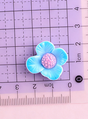 亮面花蕊四瓣花花朵发夹发绳抓夹奶油胶DIY直播热卖款树脂配件