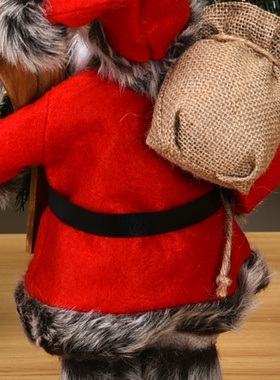 红衣毛绒圣诞老人公仔圣诞节装饰摆件家居玩具橱窗室内圣诞节用品