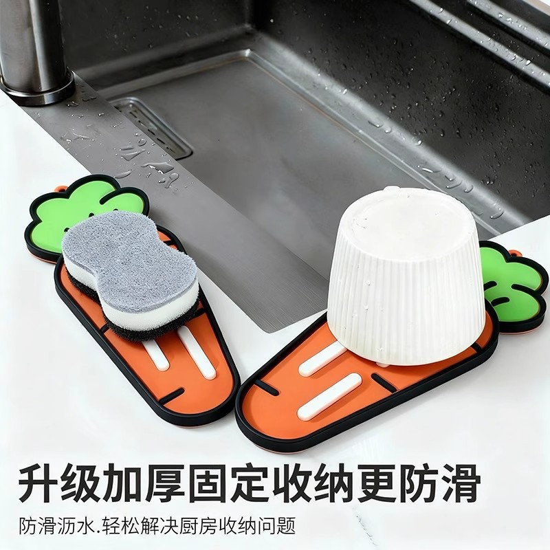 厨房台面式硅胶锅盖垫免安装放锅盖神器锅铲菜板筷子收纳置备菜盘 - 图1