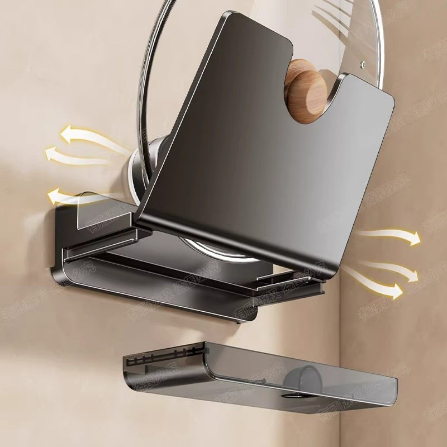 吸盘锅盖架子免打孔多层锅盖放置器壁挂式厨房置物厨房清洁收纳架,淘宝优惠券,粉丝福利购,淘宝优惠卷