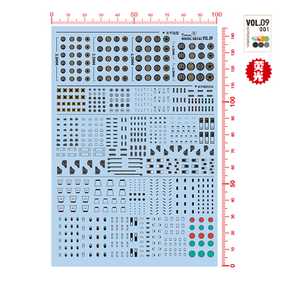 喵匠VOL9免刻线水贴 VOL10-100&144通用款 VOL11战损破旧样式水贴 - 图2