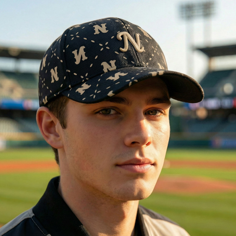 新款帽子女时尚菠萝布硬顶鸭舌帽男字母刺绣遮阳帽户外显脸小百搭,淘宝优惠券,粉丝福利购,淘宝优惠卷