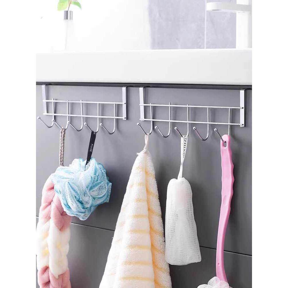 不锈钢橱柜门背5连挂钩置物卡夹钩 厨房免打孔锅铲汤勺收纳沥水架,淘宝优惠券,粉丝福利购,淘宝优惠卷