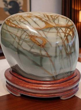 乳源七彩石奇石五彩石人工打磨鱼缸石光滑石头装饰摆件每公斤TJ