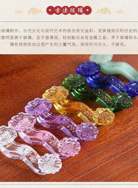 七彩琉璃玉如意摆件吉祥如意事事如意办公室客厅招财小如意摆件