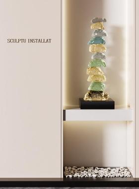 时来运转艺术品雕塑落地摆件别墅客厅玄关楼梯下样品屋展示中心大