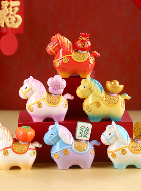 洛阳文创唐三彩小胖马马上有钱摆