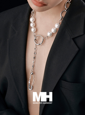 原创设计潮流夸张珍珠情侣款项链