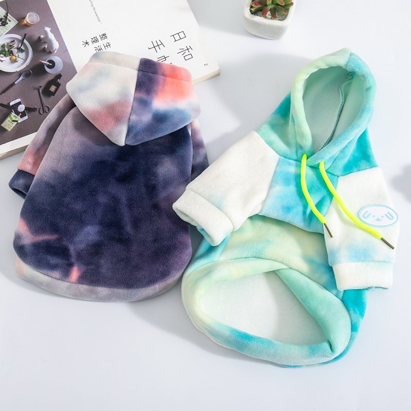 猫咪衣服秋冬季扎染连帽卫衣加厚保暖渐变套头衫金渐层狗狗防掉毛,淘宝优惠券,粉丝福利购,淘宝优惠卷