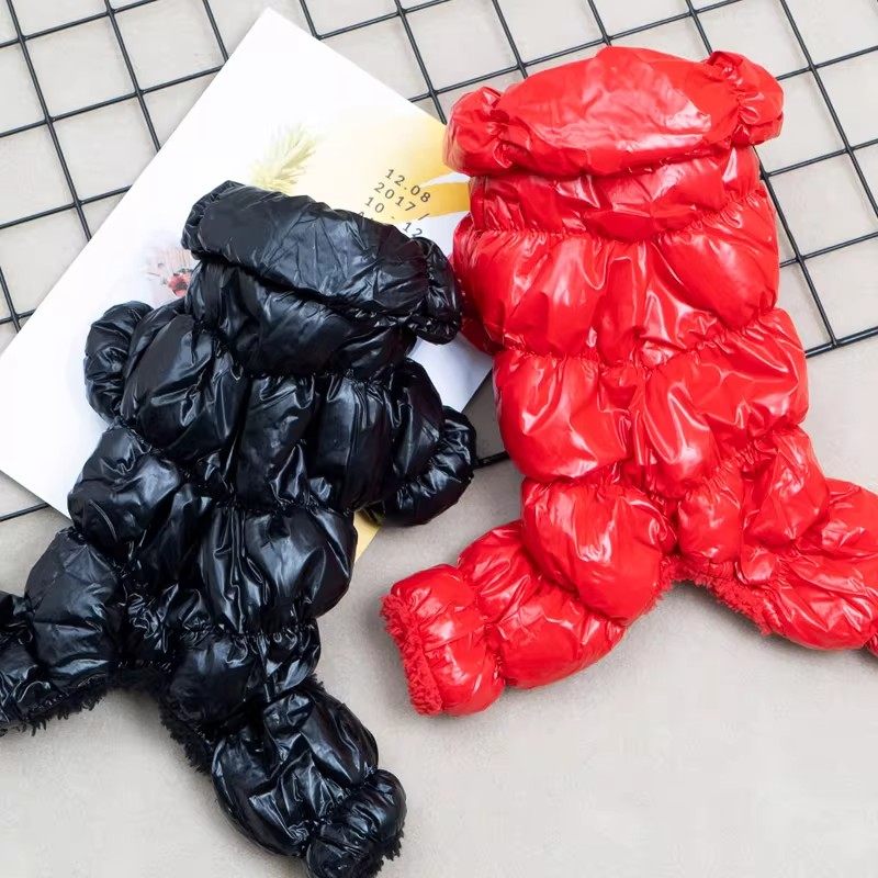 狗狗衣服冬季保暖四脚衣红色羽绒服防水户外休闲棉衣比熊宠物服装,淘宝优惠券,粉丝福利购,淘宝优惠卷