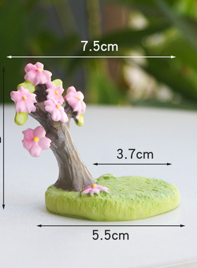 迷你日系樱花树圆木树桩凳小摆件