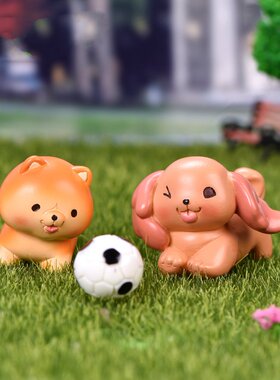 小狗狗公仔微景观树脂小摆件盆景桌面车载装饰柯基比熊萨摩博美