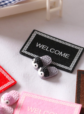 娃娃屋迷你地毯welcome欢迎地毯