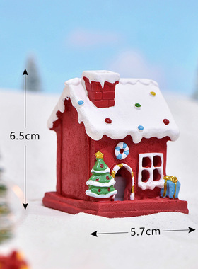 迷你可爱圣诞节白色围巾龙猫树脂小摆件治愈系猫咪汽车中控装饰品