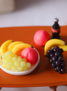 微缩食玩娃娃屋水果透明碗装套餐 桔子葡萄OB11模型拍摄道具摆件