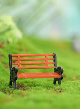 迷你仿真PVC公园躺椅长椅小摆件