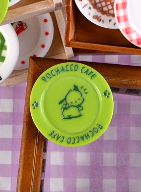 微缩食玩仿真盘子蛋糕盘娃娃屋迷你树脂仿陶瓷盘子桌面装饰小摆件