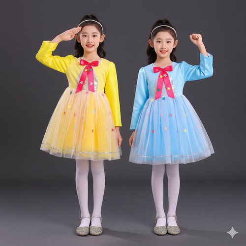 六一儿童节合唱演出服女童舞蹈蓬蓬裙男童礼服小学生毕业表演服装 - 图3