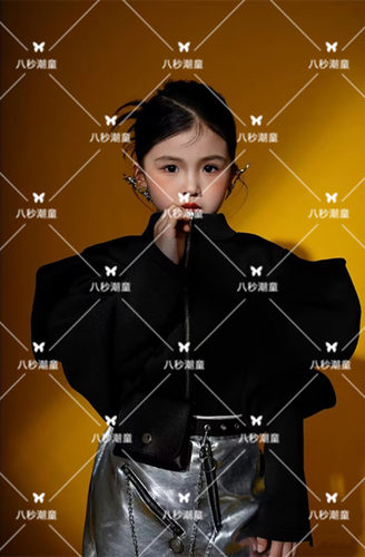 潮童模卡走秀个性演出服装女童摄影潮服大童模特主题比赛儿童写真 - 图2