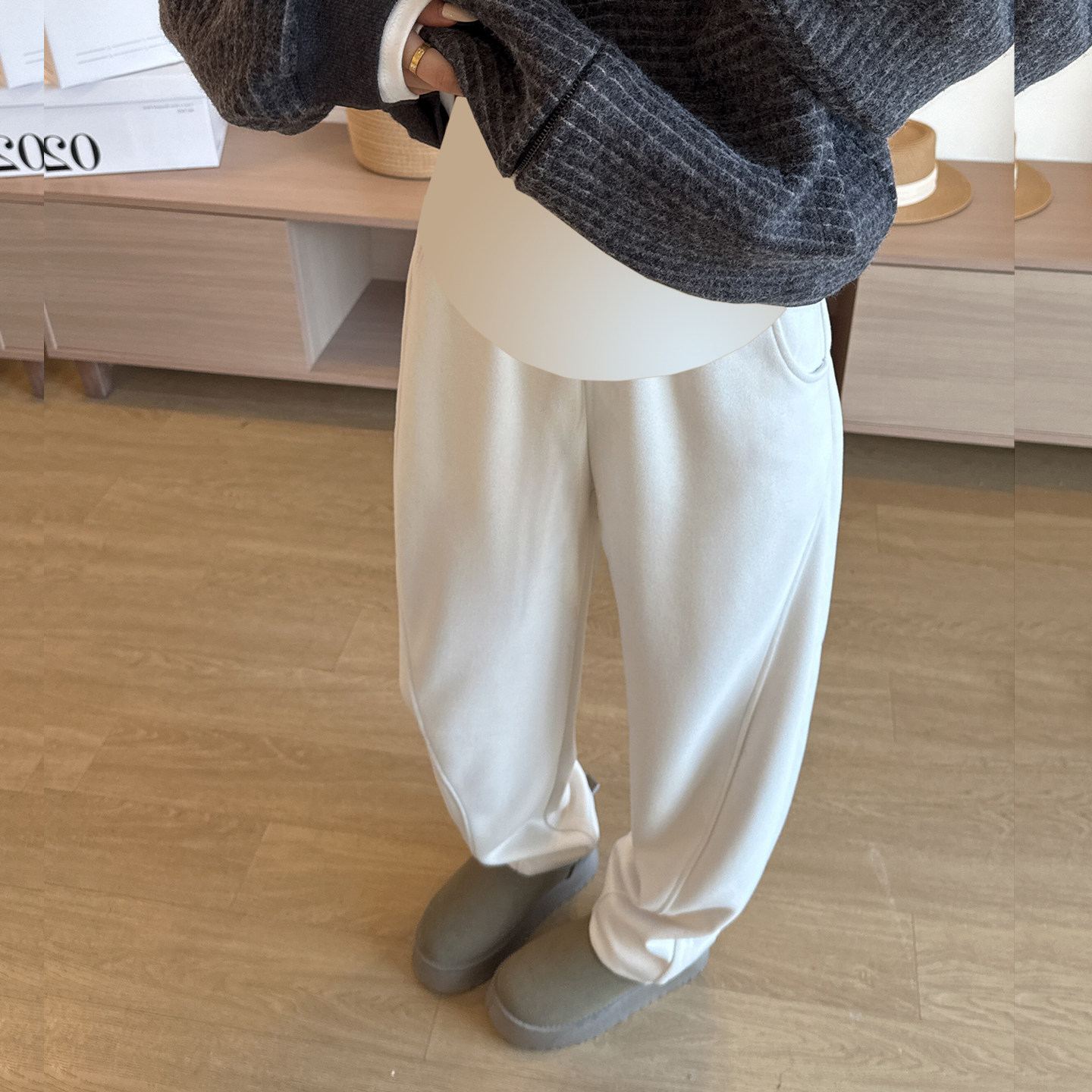 大码孕妇阔腿裤春秋新品托腹弯腿裤宽松拖地运动裤休闲垂感长裤子,淘宝优惠券,粉丝福利购,淘宝优惠卷