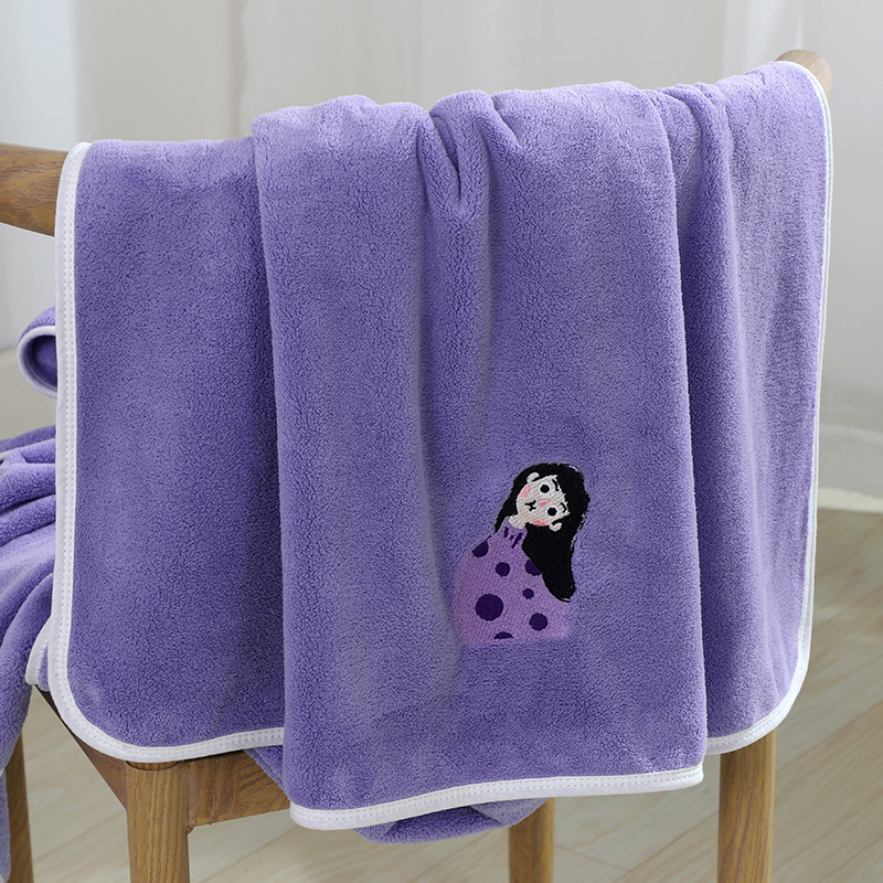 浴巾吸水速干毛巾男非纯棉儿童女珊瑚绒不掉毛大加厚洗澡2024新款