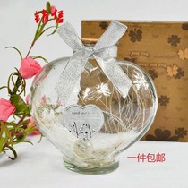 Heart-shaped Glass Lucky Stars Bottle Big wish Bottle Thousands Paper Cranes Bottle can fit 520 stars