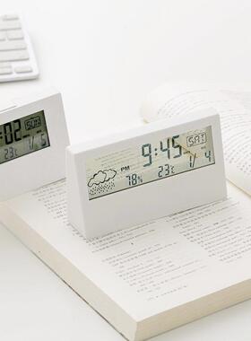 电子日历桌面迷你摆件电子钟表显示器创意台式计时器闹铃女