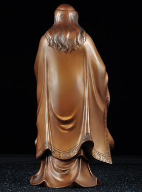 紫铜老子摆件道德天尊圣人老子铜像老聃道祖家居客厅电视柜装饰品