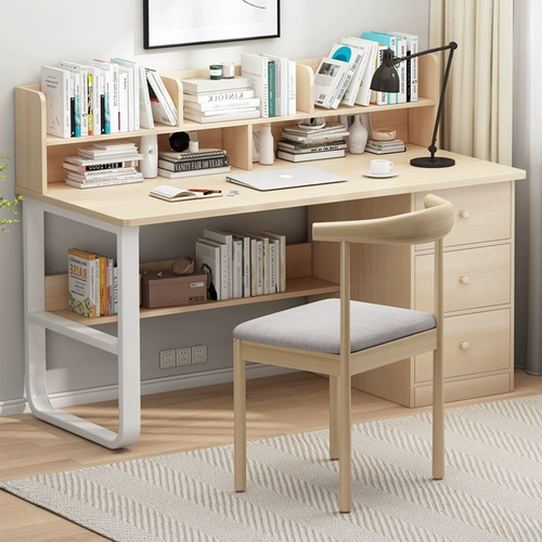 Настольная книжная полка одна -в одном простом домашнем домашнем компьютерном столе.