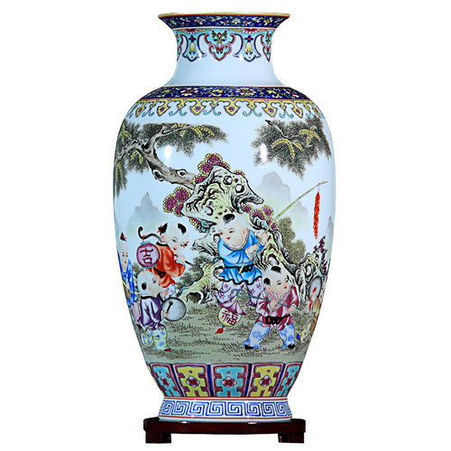 景德镇陶瓷器花瓶描金工艺中式家居客厅博古架玄关桌面装饰品摆件 - 图0