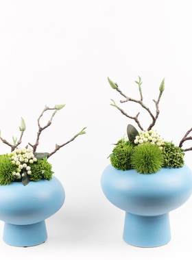 新中式仿真花摆件售楼处茶桌