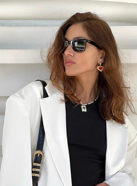 oups浪姐同款紫眼爱心项链