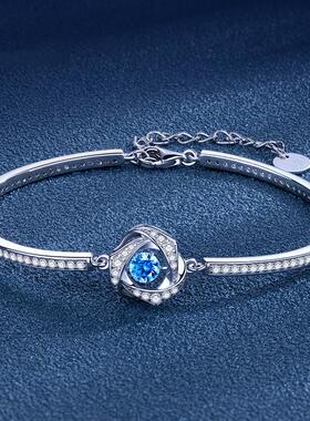 女手链纯银礼物手镯送女友银925ins之手环的闪耀星河情侣摘星人链