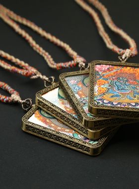 西藏唐卡吊坠八大守护神