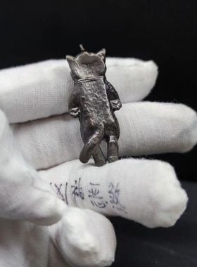 男女情侣黄铜背手猫咪吊坠包装饰