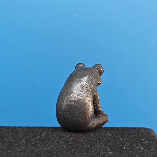 黄铜做旧可爱呆萌发呆的青蛙写实仿真动物模型思考蛙手办摆件雕像 - 图2