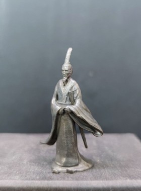 纯铜做旧中式装饰造景假石山水古代屈原人物居室植物山石微景盆景