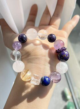 【浮光锦】天然大漆珠紫祖母晶手