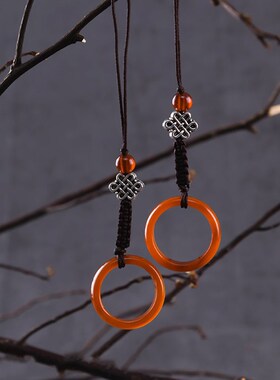 原创中国风手机挂绳短款复古指环