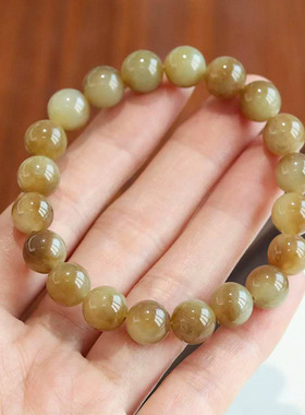 天然新疆和田玉糖白手串真货