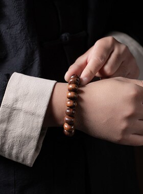 海南黄花梨手串11*16mm男士盘玩