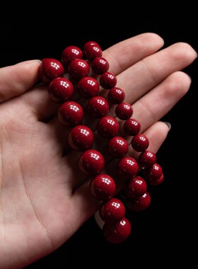 朱砂单圈手串DIY款搭配和田玉老