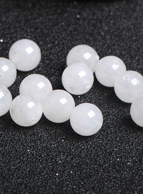 新疆和田昆仑玉散珠圆珠DIY男女