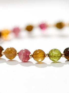 貔貅手链女天然糖果色碧玺手串气