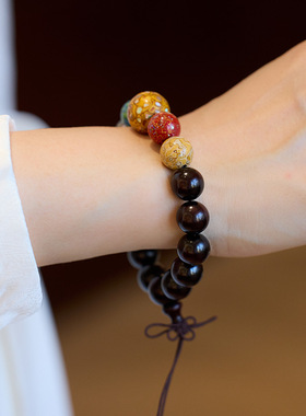 天然印度小叶紫檀手串五行金木水