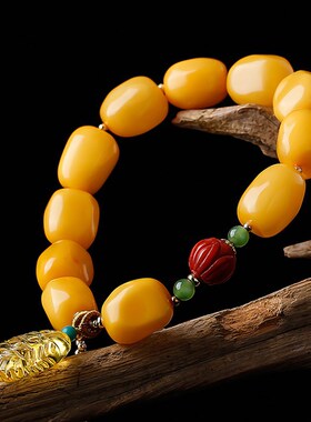 天然蜜蜡随型手链11*12mm原创DIY