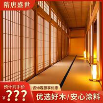 Day Material Shop Tatami Rice Dining Room Bag Compartment Partition Grilles Day Style Plaid Moving Door Ramen Custom Material Shop Tea Room